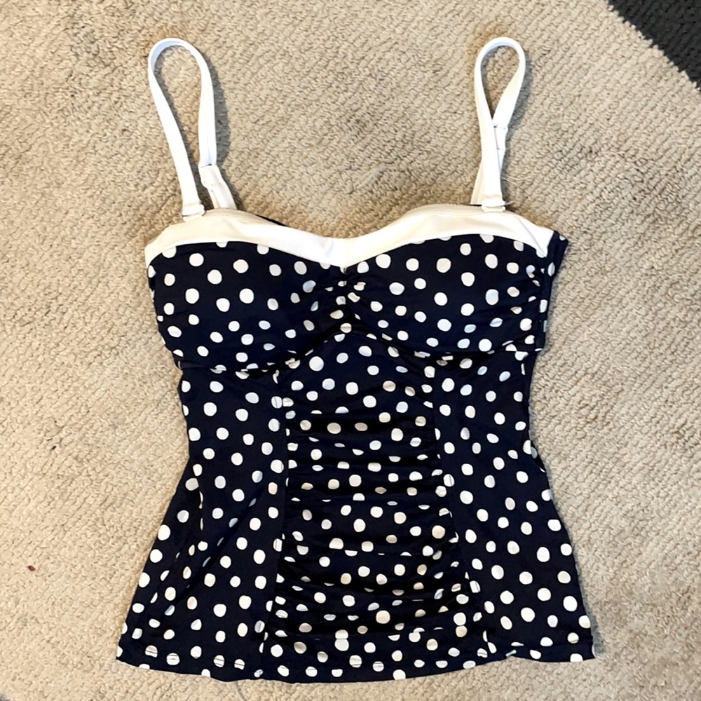 Seafolly Navy Polka dot tankini- size 12